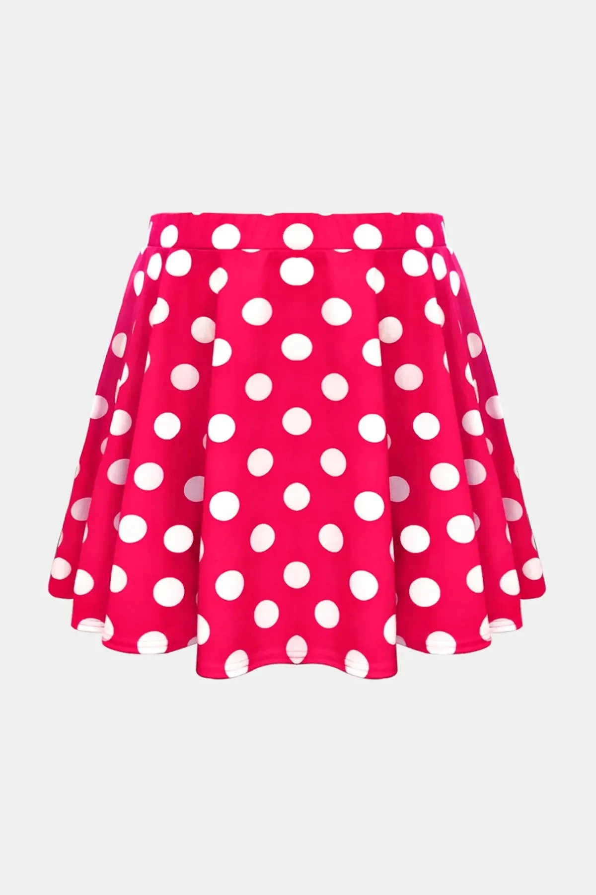 Polka Dot Rise Waist Pleated Flowy Mini Skirt