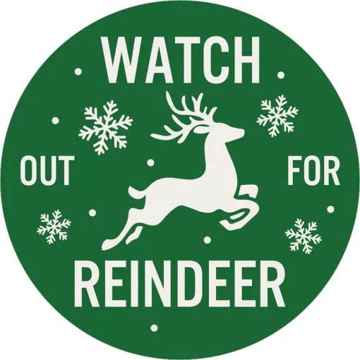 "Reindeer" Round Car Coaster