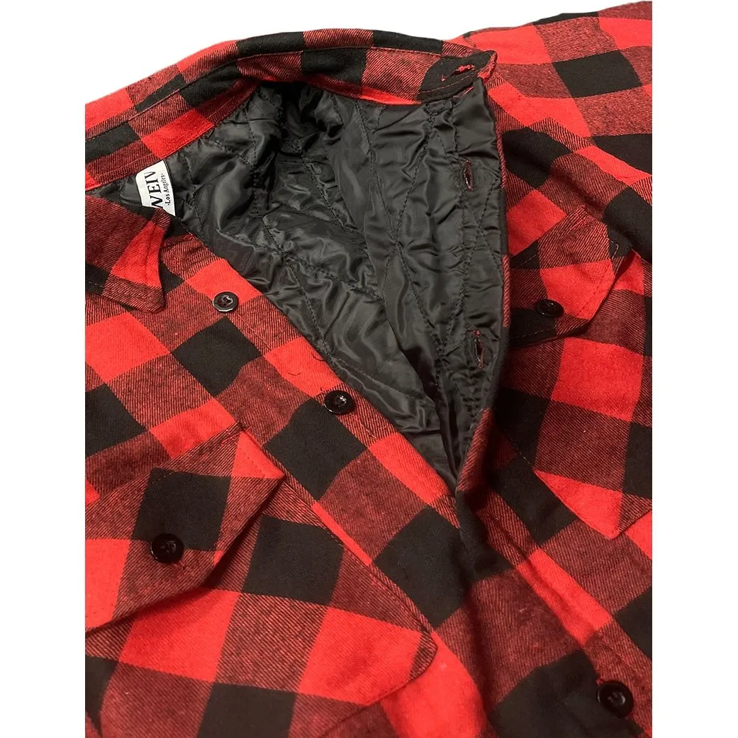 Red & Black Quilted Flannel Shirt