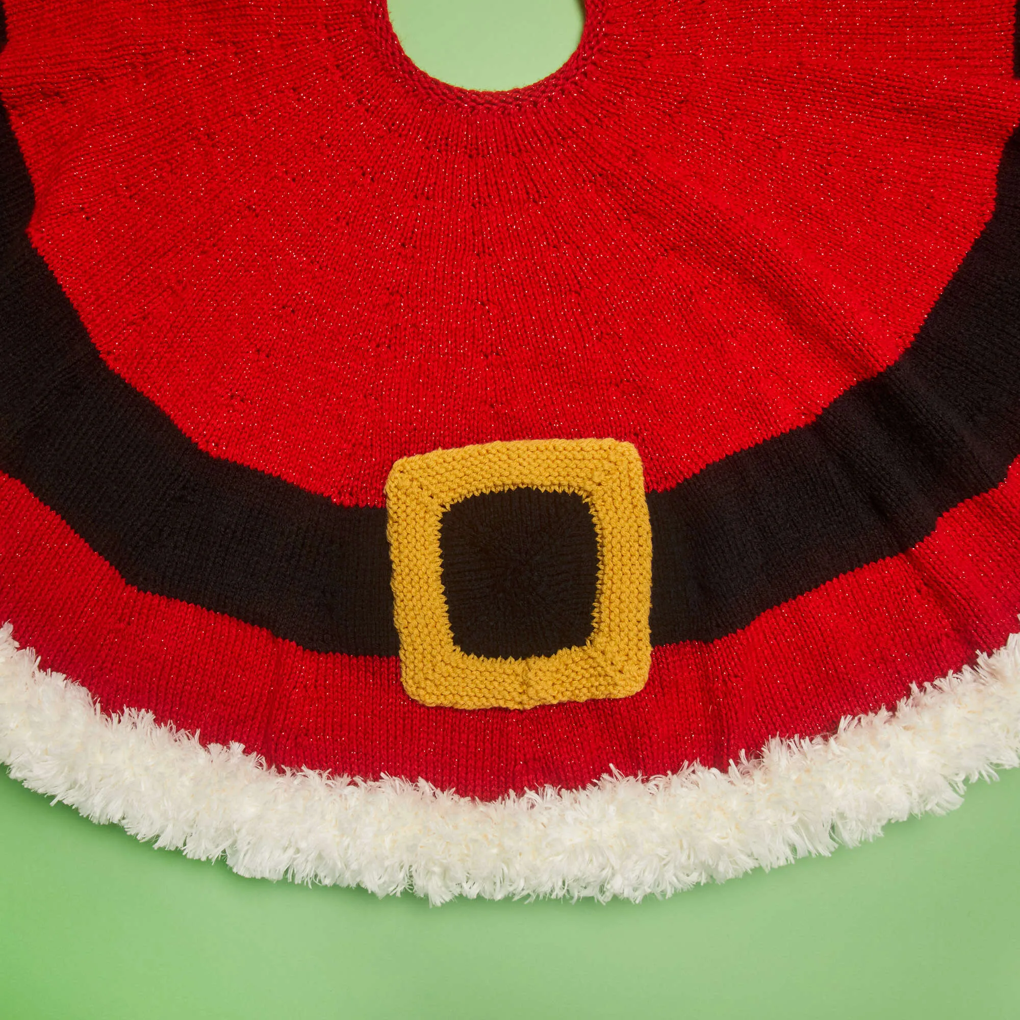 Red Heart Knit Santa's Coat Tree Skirt