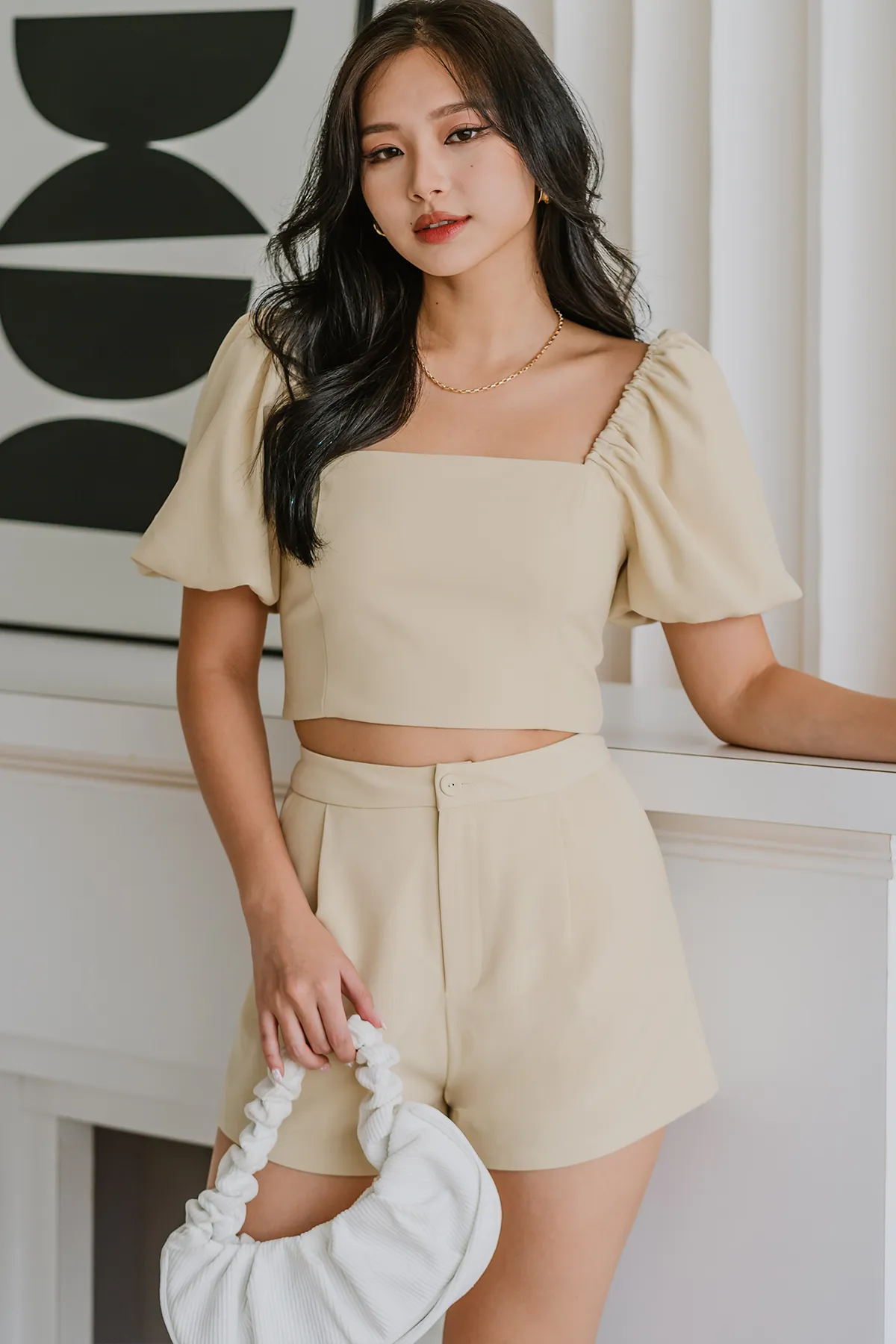 Refined Two-Way Cropped Top (Flax)