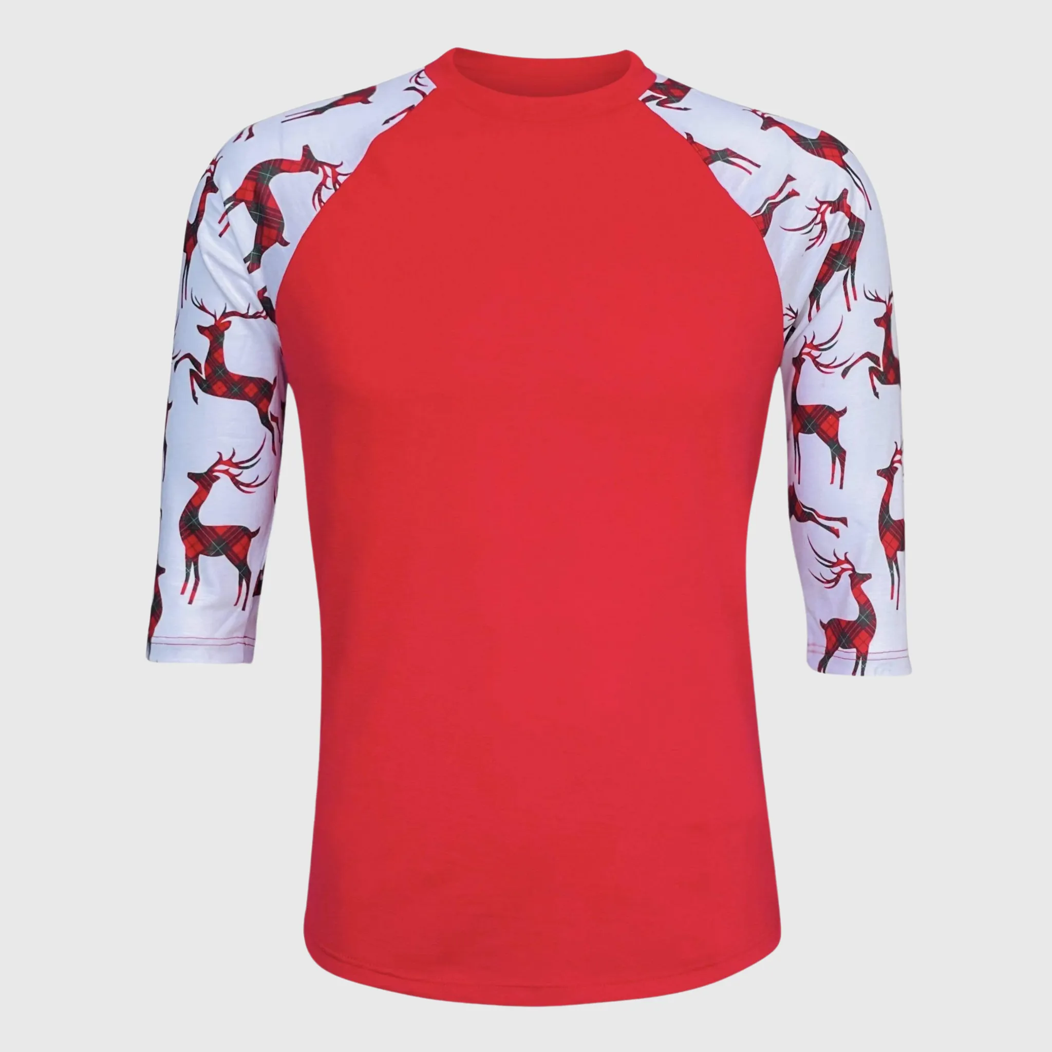 Reindeer Plaid Red Polyester Top