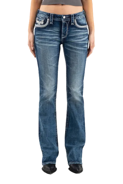 Rock Revival Women's Shell Pink B202 Boot Cut Jean