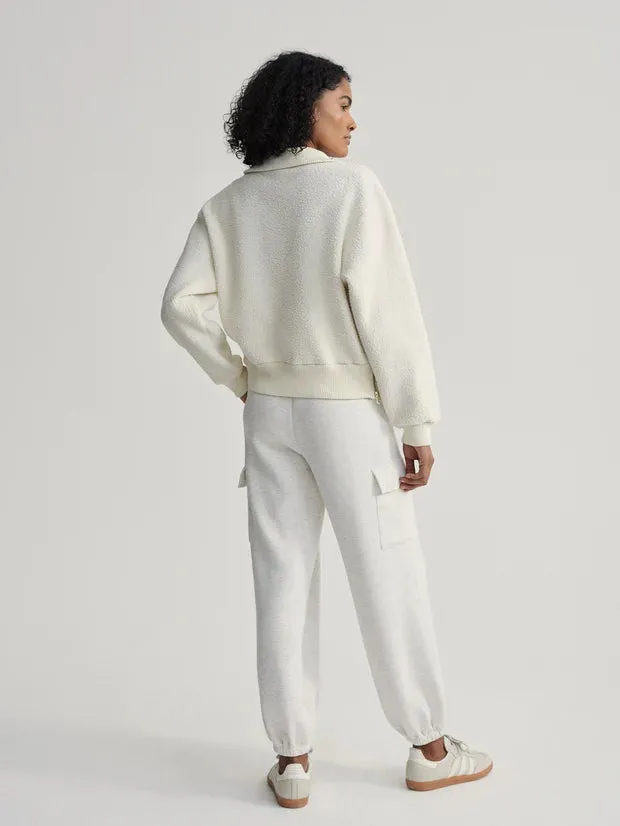 Roselle Half Zip Fleece in Egret