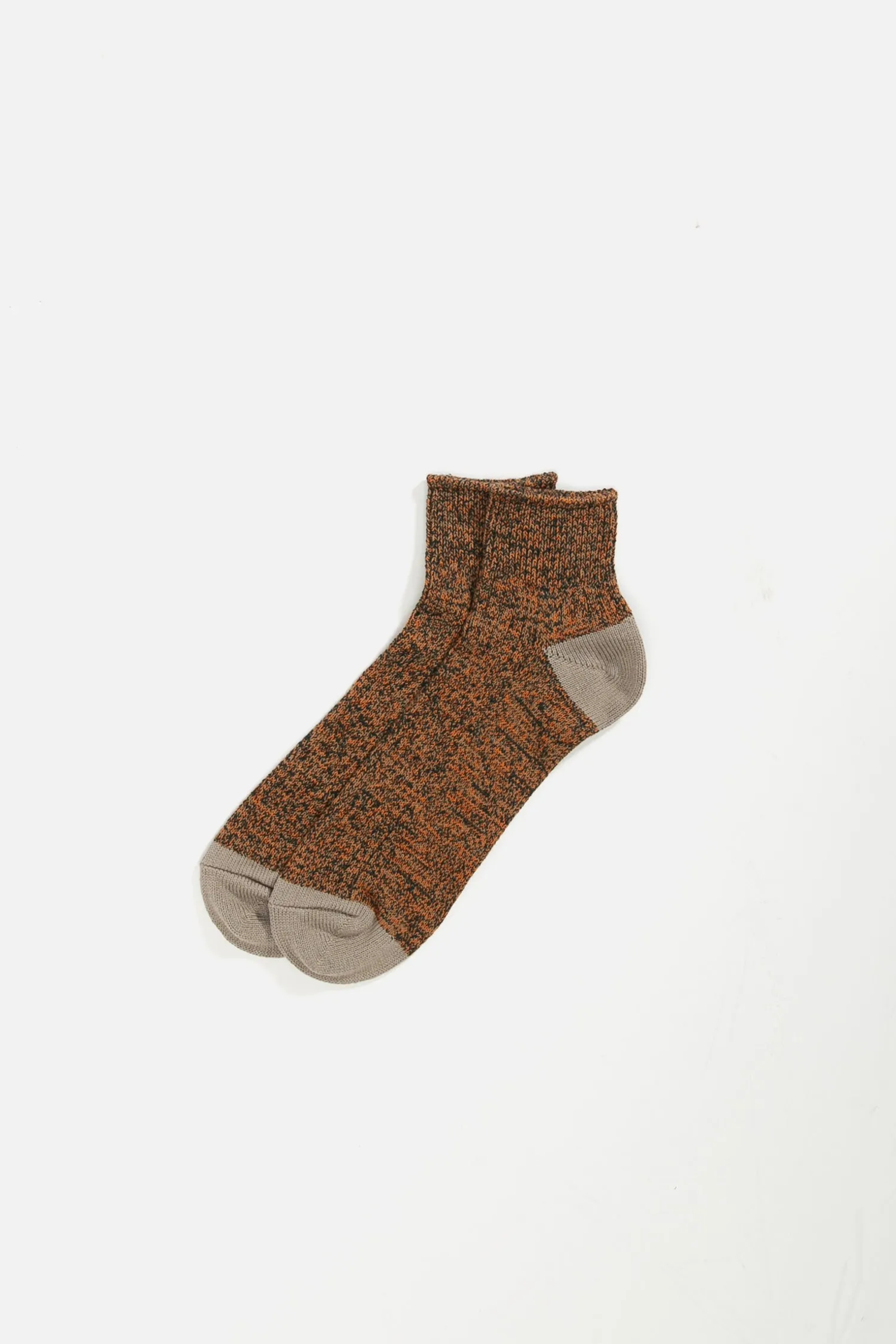 Rototo Melange Ankle Sock / Dark Olive