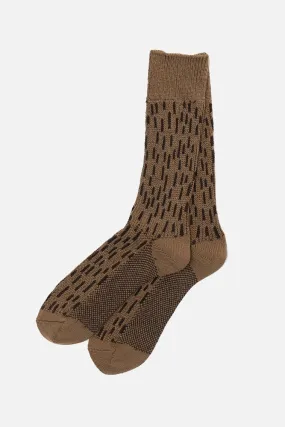 RoToTo Rain Drop Socks / Khaki Dark Brown