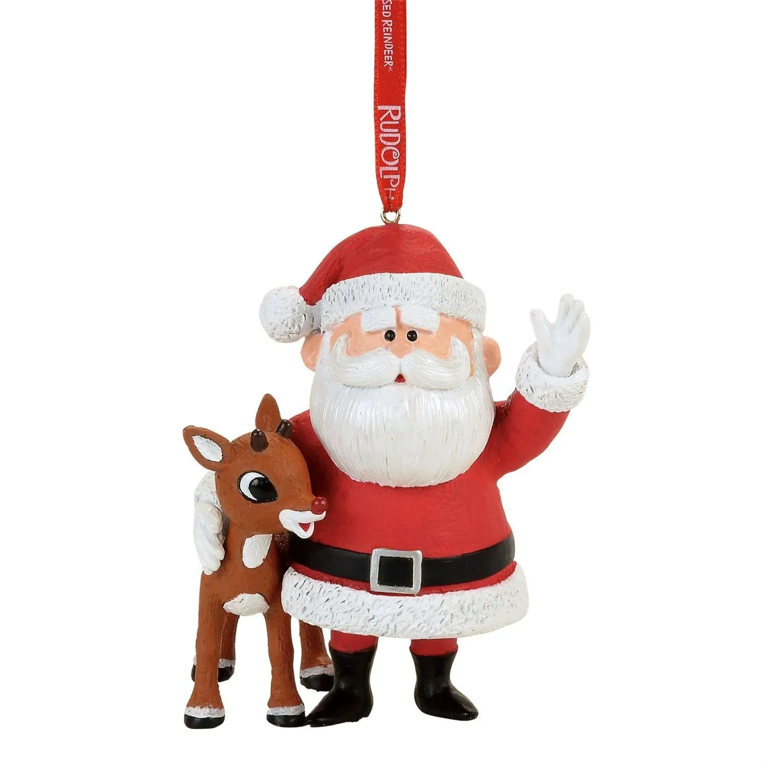 Rudolph and Santa Ornament