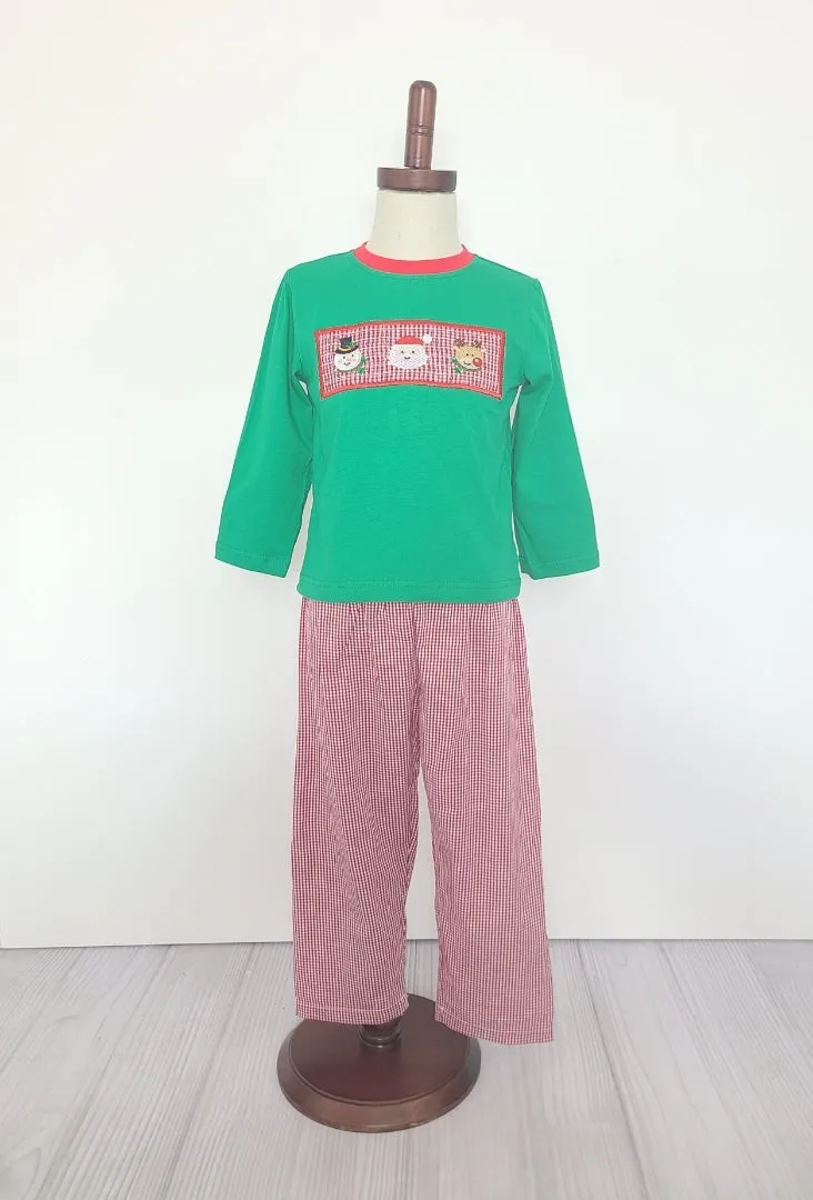 Santa and Friends Smocked 2 Piece Pant Set