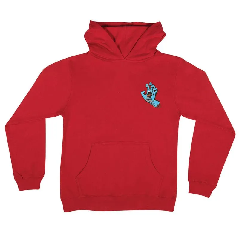 Santa Cruz Screaming Hand P/O Hooded Midweight Sweatshirt Youth Red