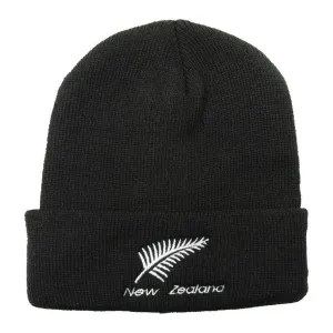 Silver Fern Kids Beanie Black