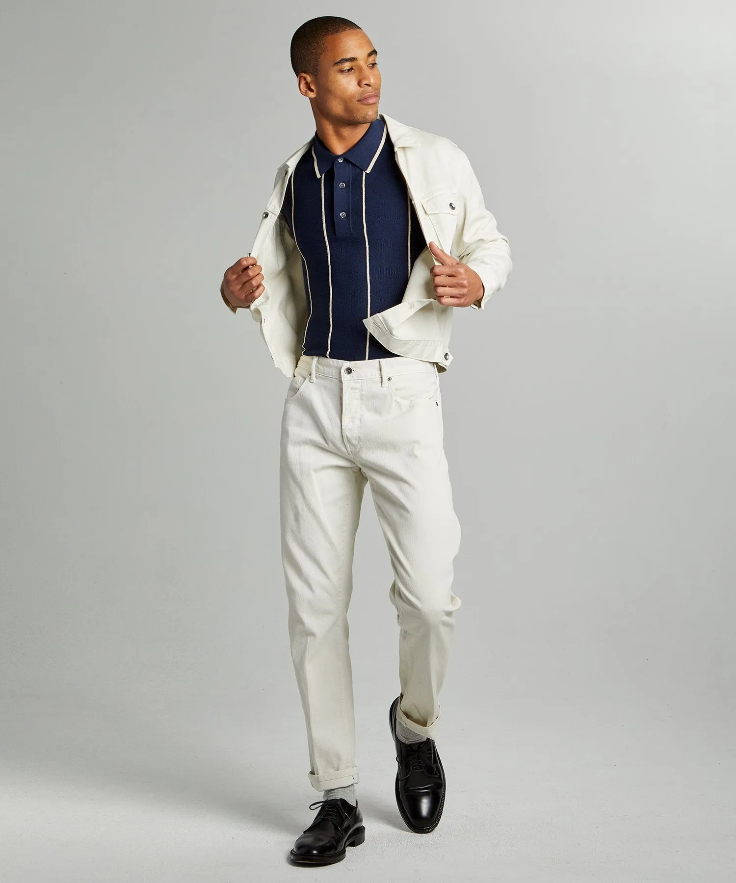 Slim 5-Pocket Bedford Cord Pant in Birch