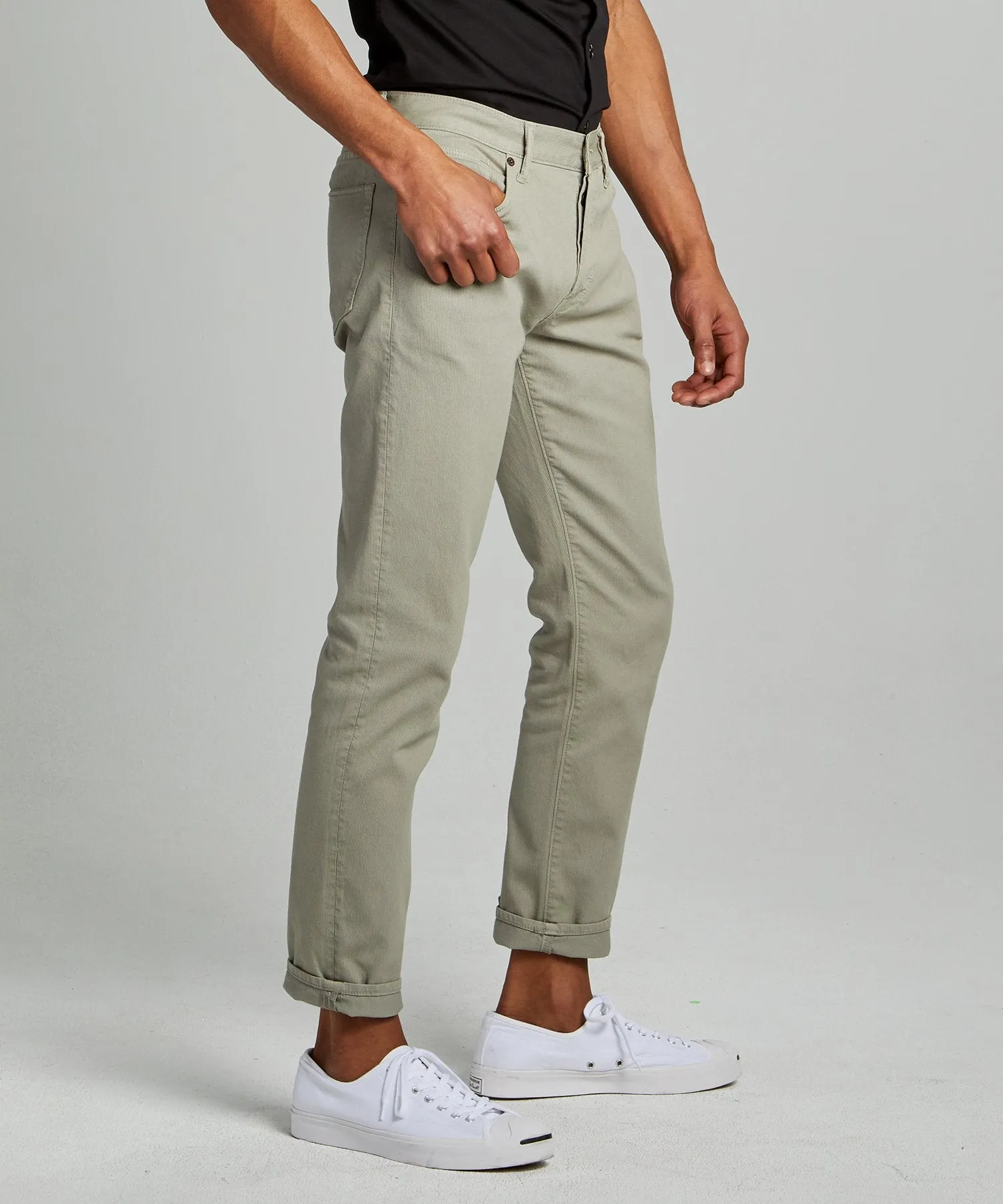 Slim 5-Pocket Bedford Cord Pant in Cactus