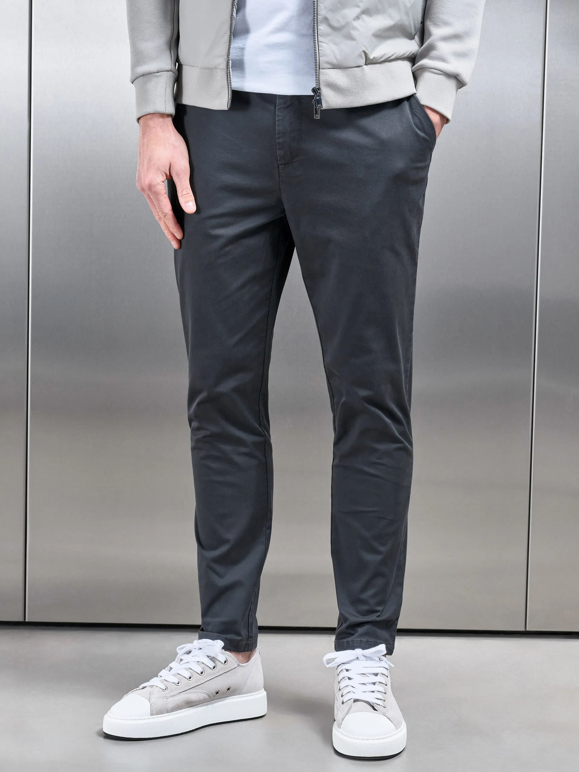 Slim Fit Chino Trouser in Grey