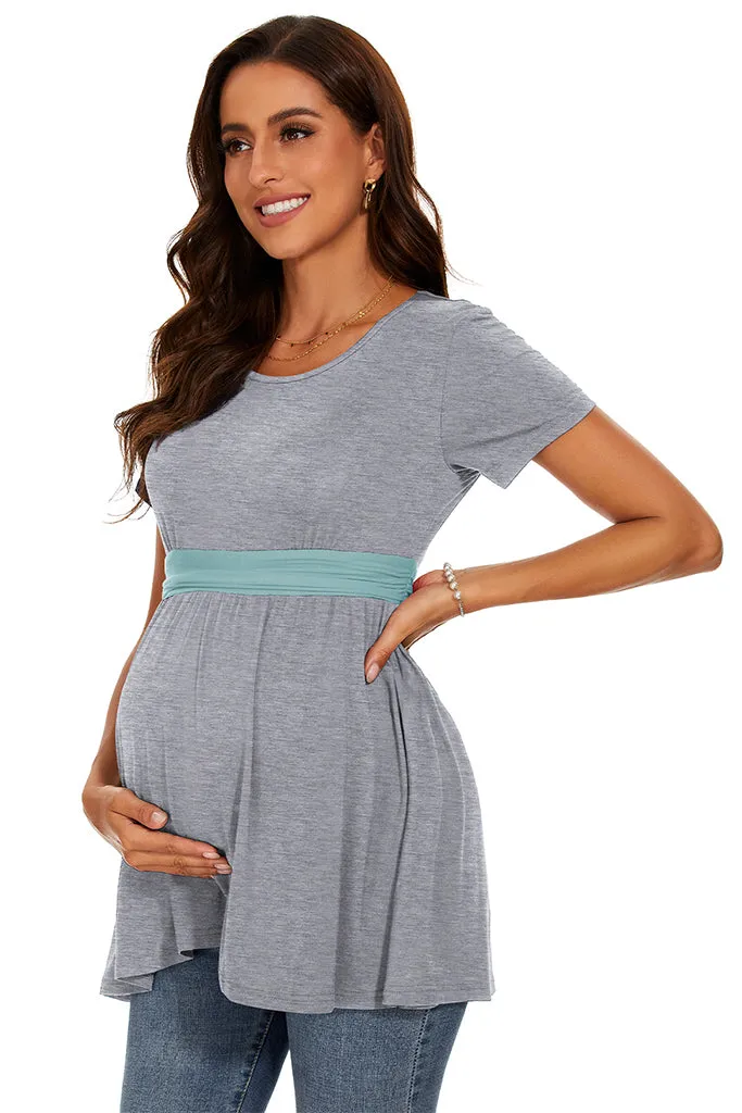 Smallshow Short Sleeve Maternity Tunic Top