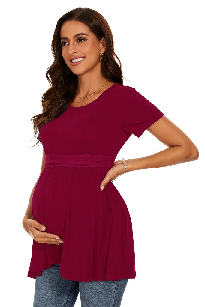 Smallshow Short Sleeve Maternity Tunic Top