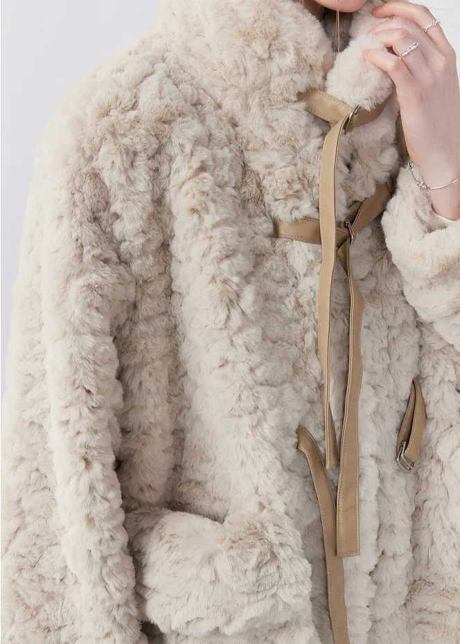 STAND COLLAR FUR LOOSE COAT