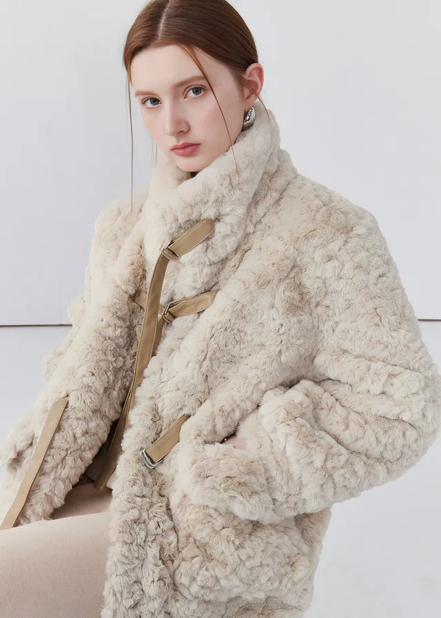 STAND COLLAR FUR LOOSE COAT