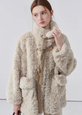 STAND COLLAR FUR LOOSE COAT