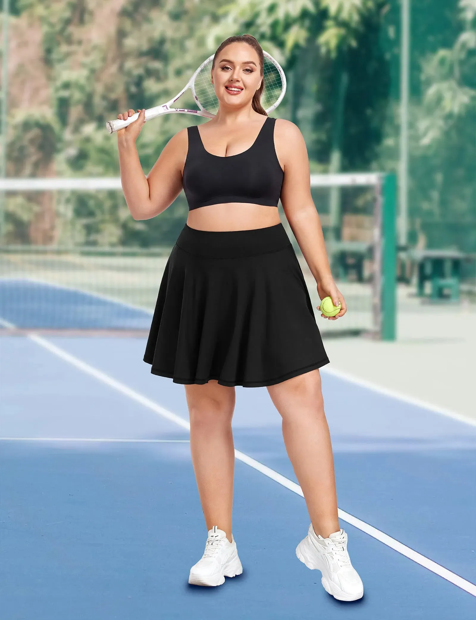 Supersoft Solid Pleated Tennis Mini Skirt with Shorts