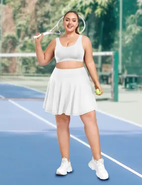 Supersoft Solid Pleated Tennis Mini Skirt with Shorts