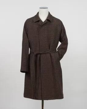 Tagliatore Houndstooth Raglan Overcoat / Brown