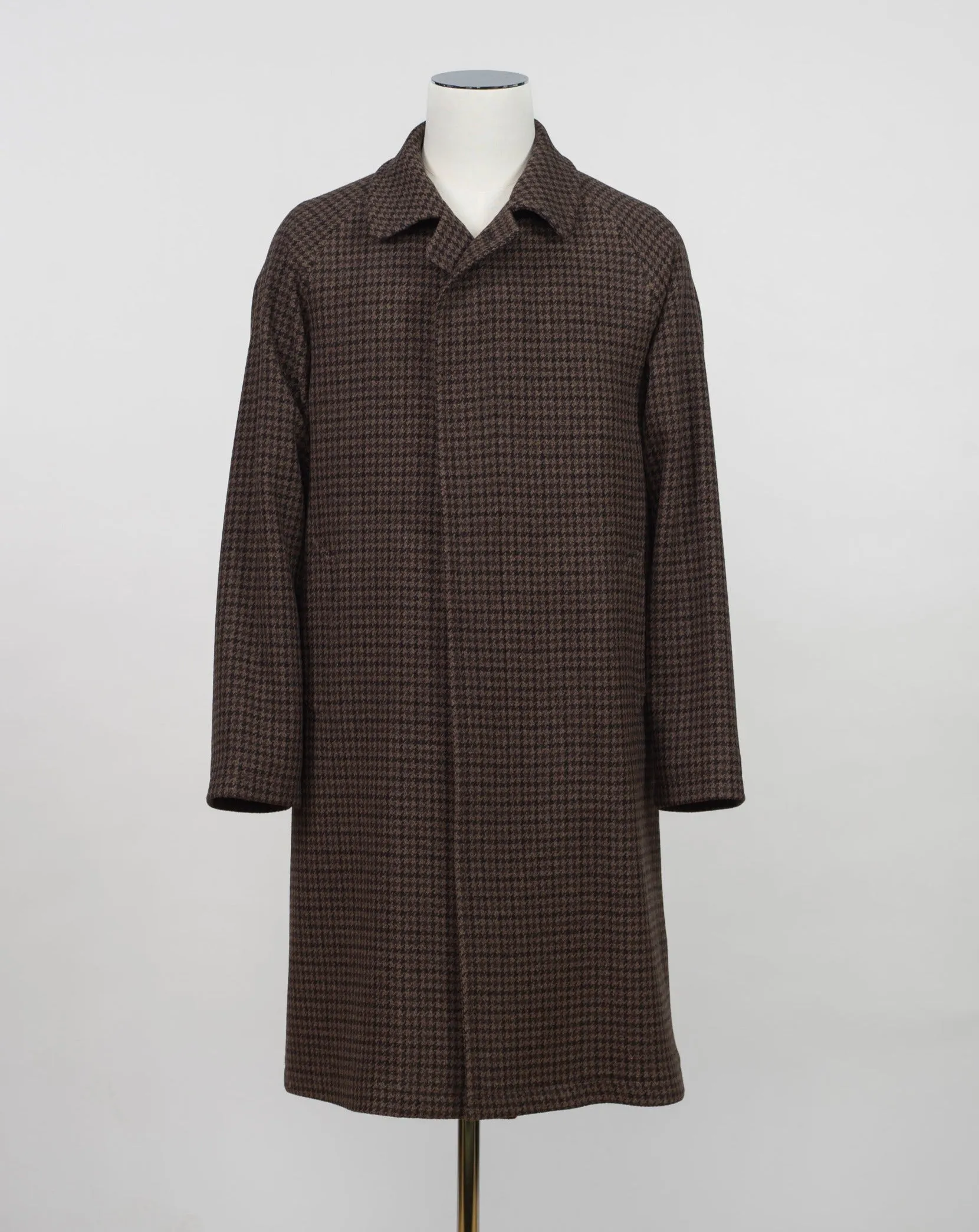 Tagliatore Houndstooth Raglan Overcoat / Brown