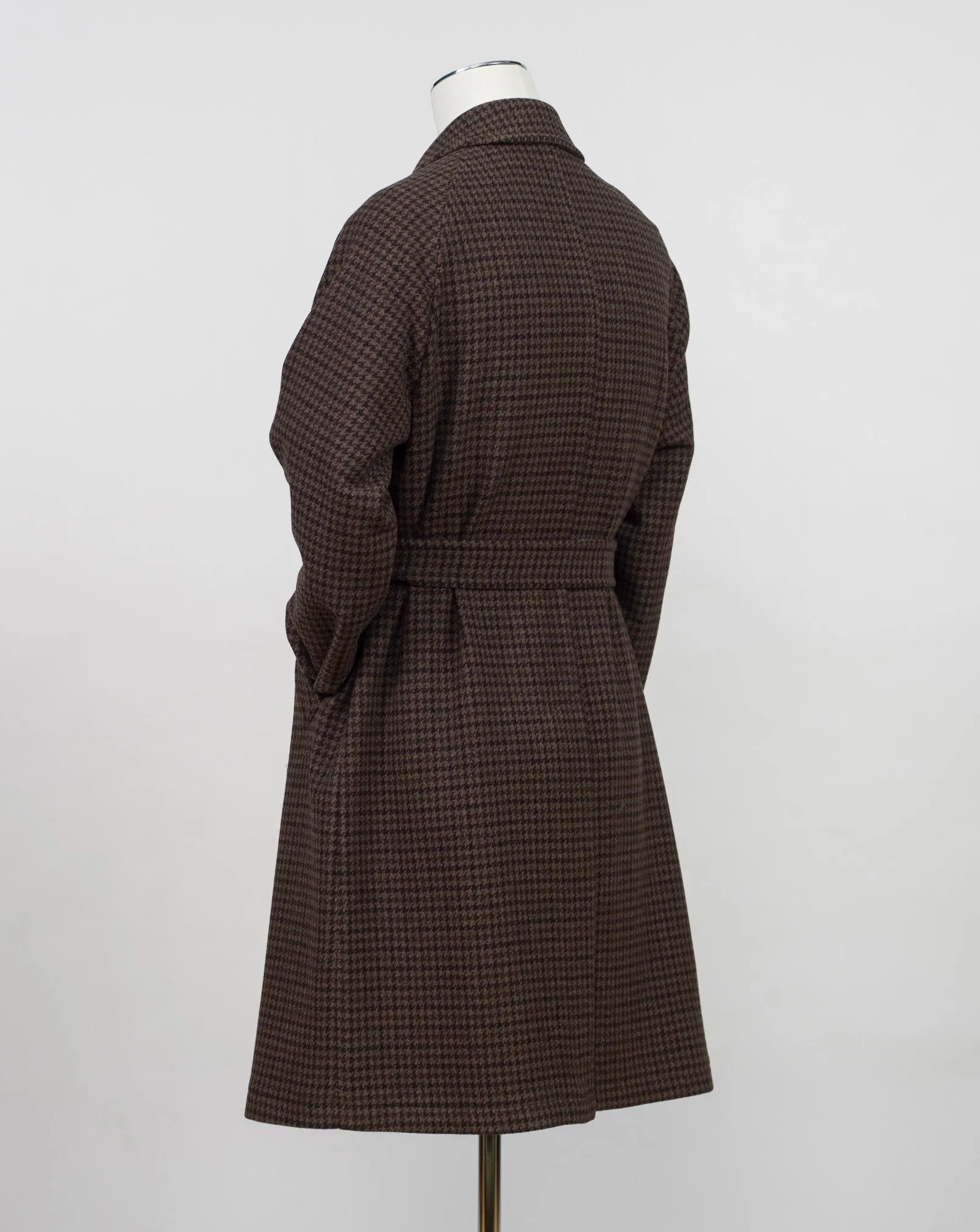 Tagliatore Houndstooth Raglan Overcoat / Brown