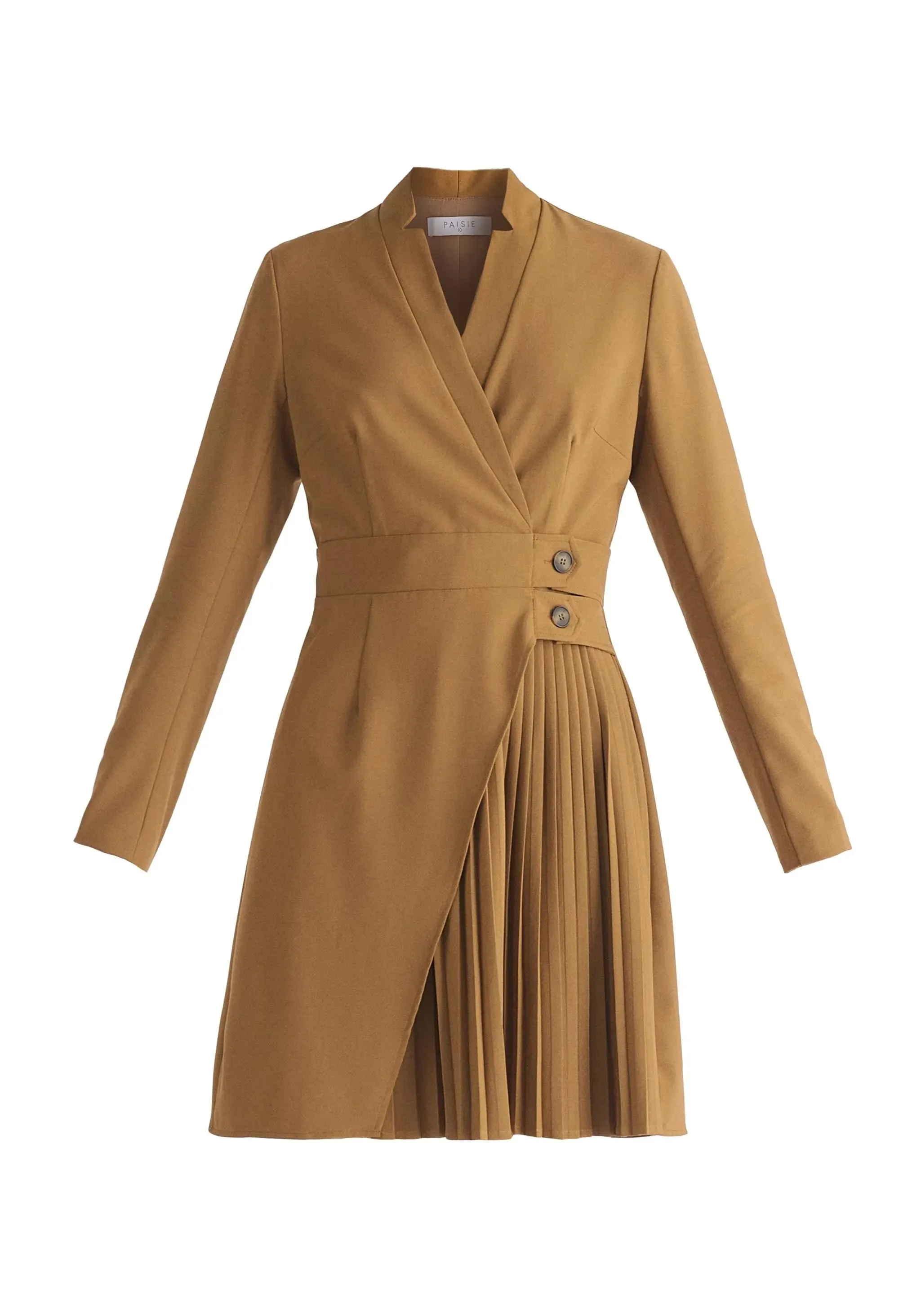 Tailored Blazer Dress With Pleated Skirt