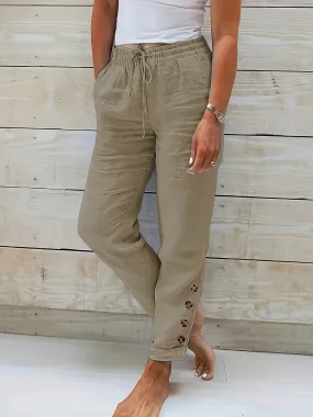 TALIA™ | BUTTONED LINEN PANTS FOR WOMEN