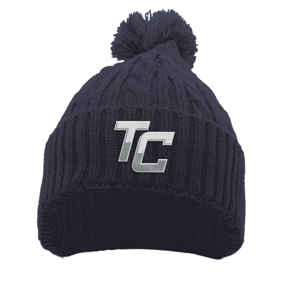 TCL - Cable Knit Pom-Pom Beanie