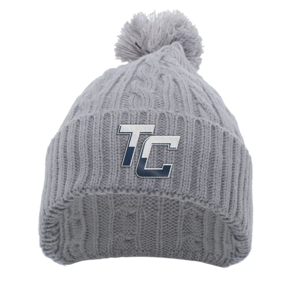 TCL - Cable Knit Pom-Pom Beanie