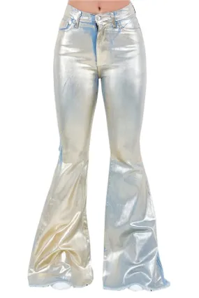 TEEK - Gold Foil Bell Bottom Jeans