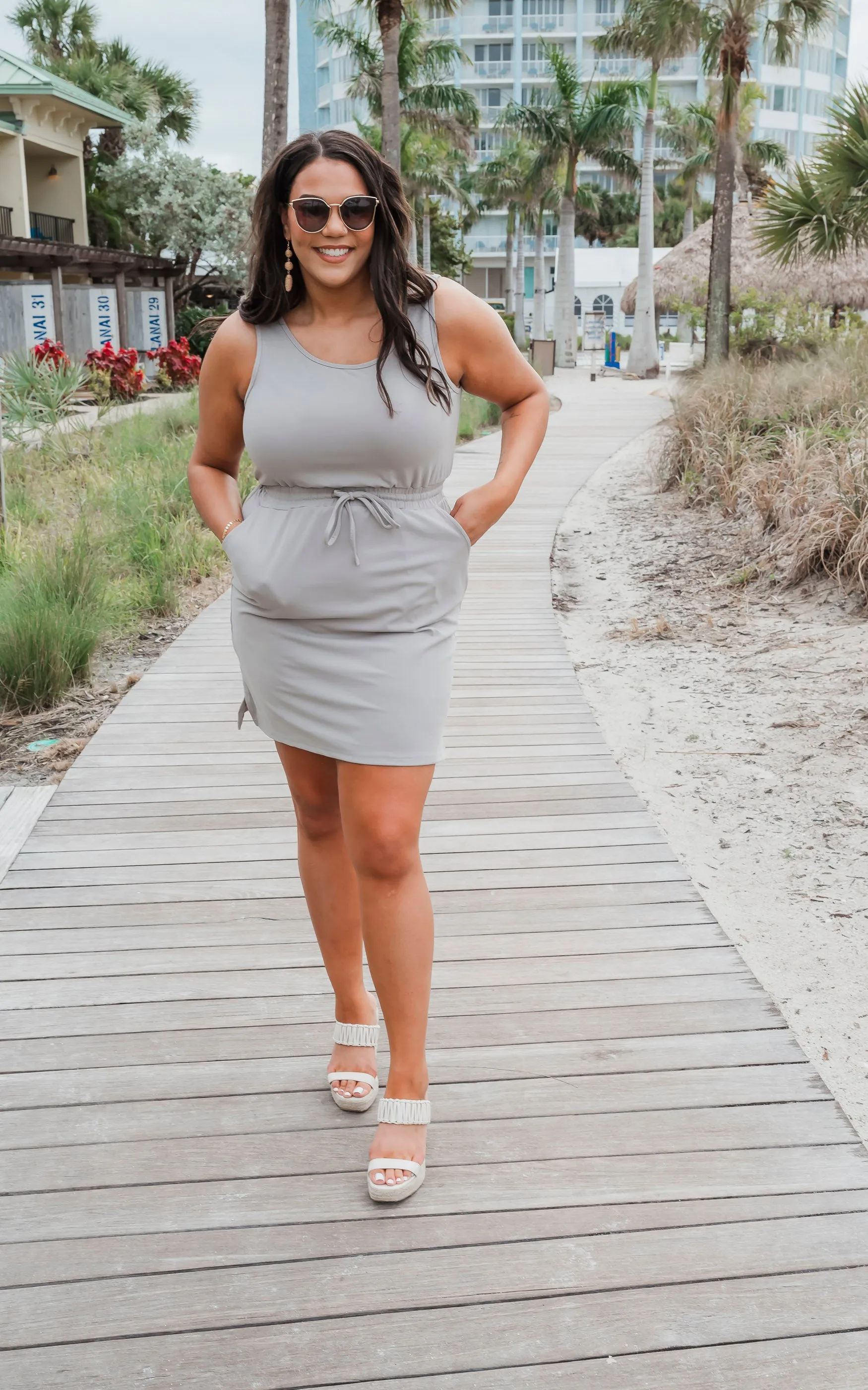 The Sophia Light Grey Everyday Tank Dress by Salty Wave*