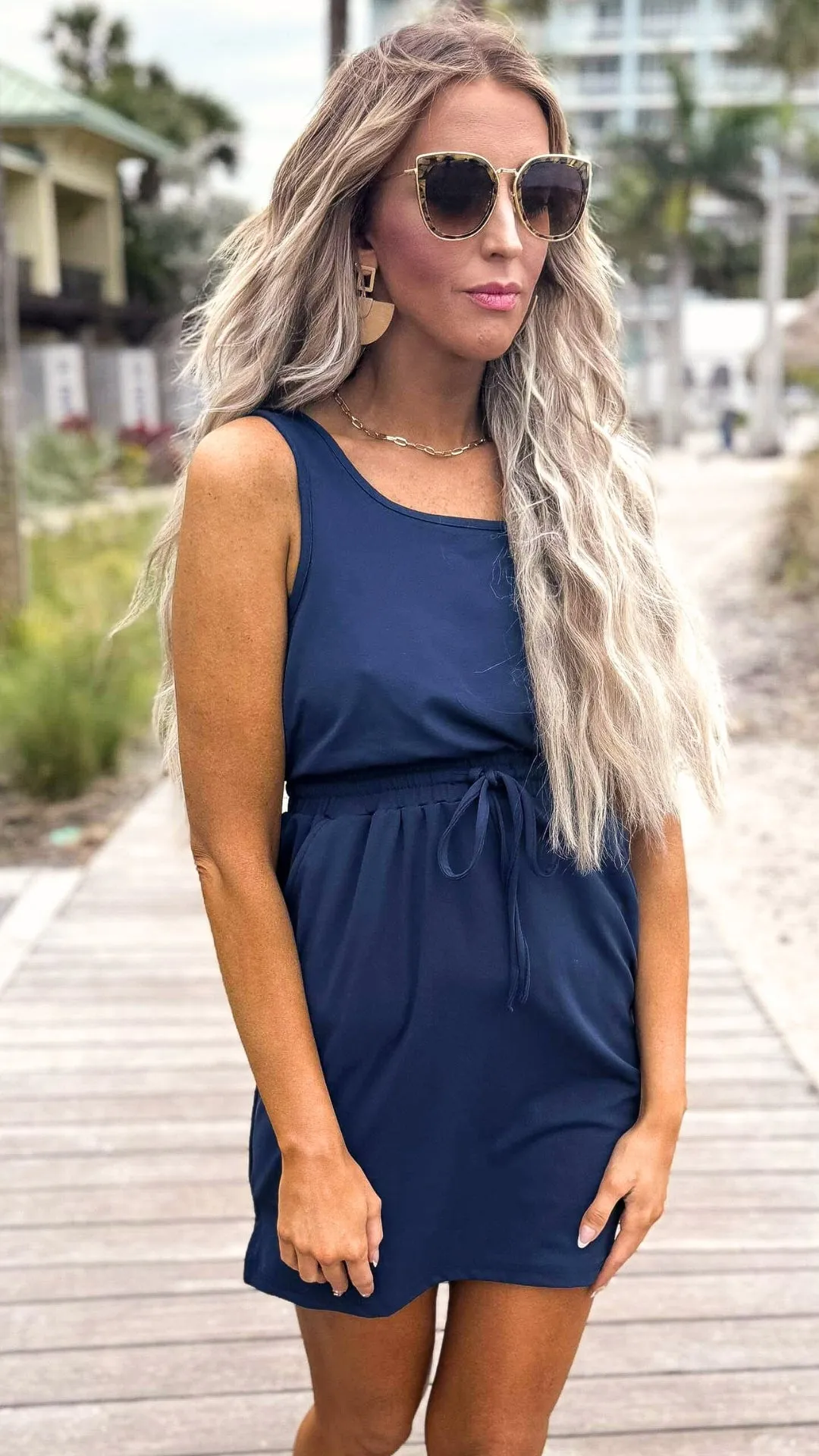 The Sophia Navy Everyday Tank Dress by Salty Wave*