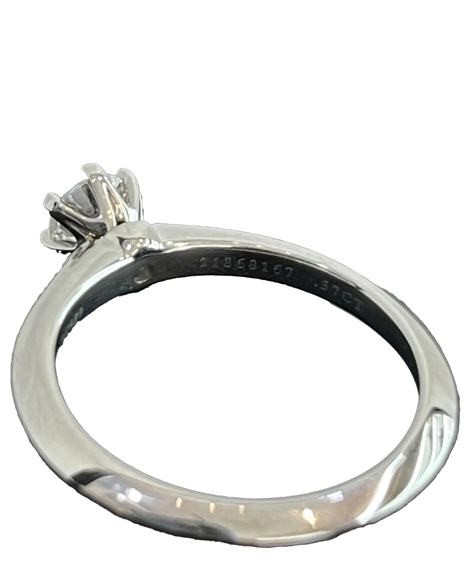 Tiffany & Co Classic Prawn Platinum 0.37 Carat If Diamond Ring With Tiffany Certificate