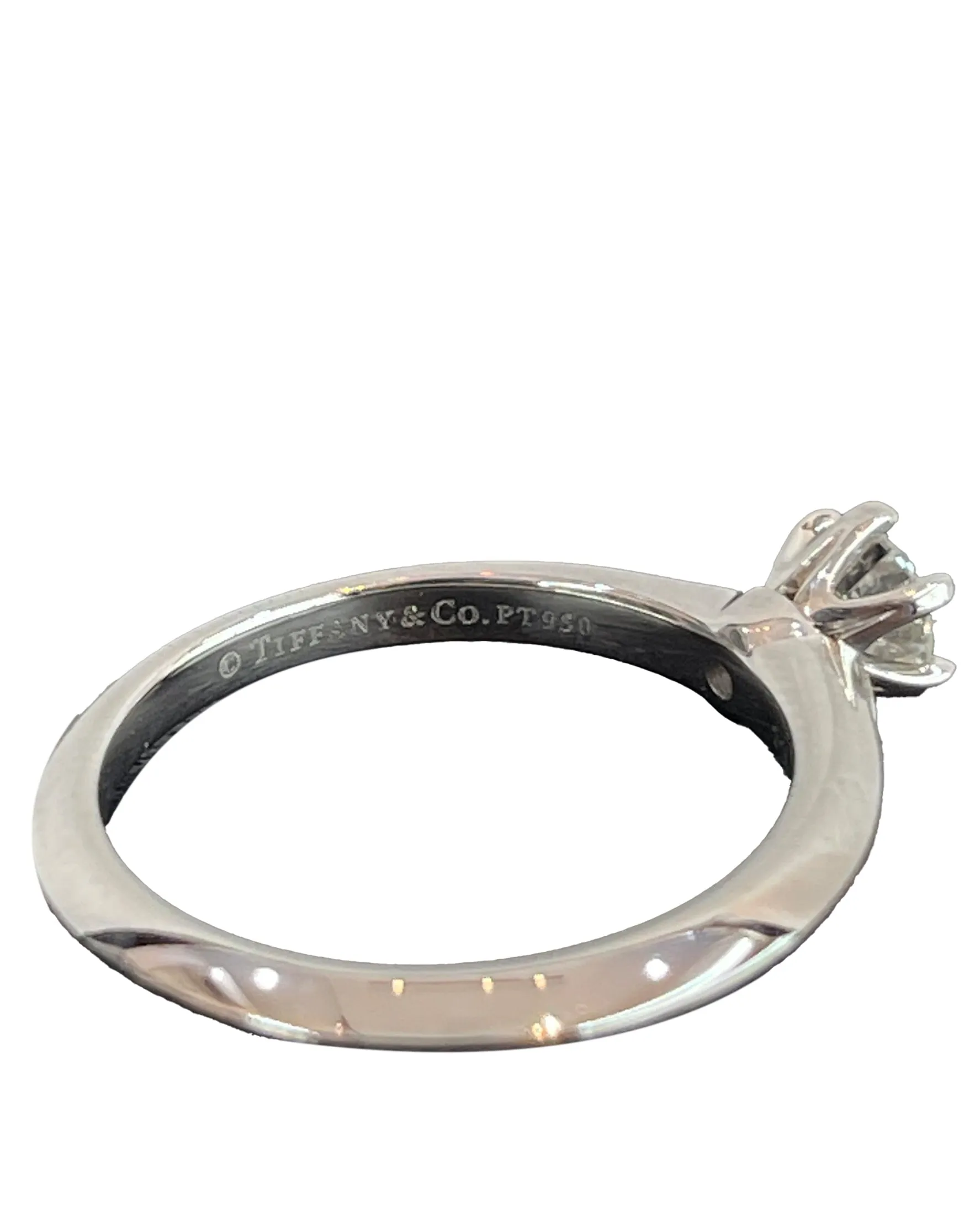 Tiffany & Co Classic Prawn Platinum 0.37 Carat If Diamond Ring With Tiffany Certificate