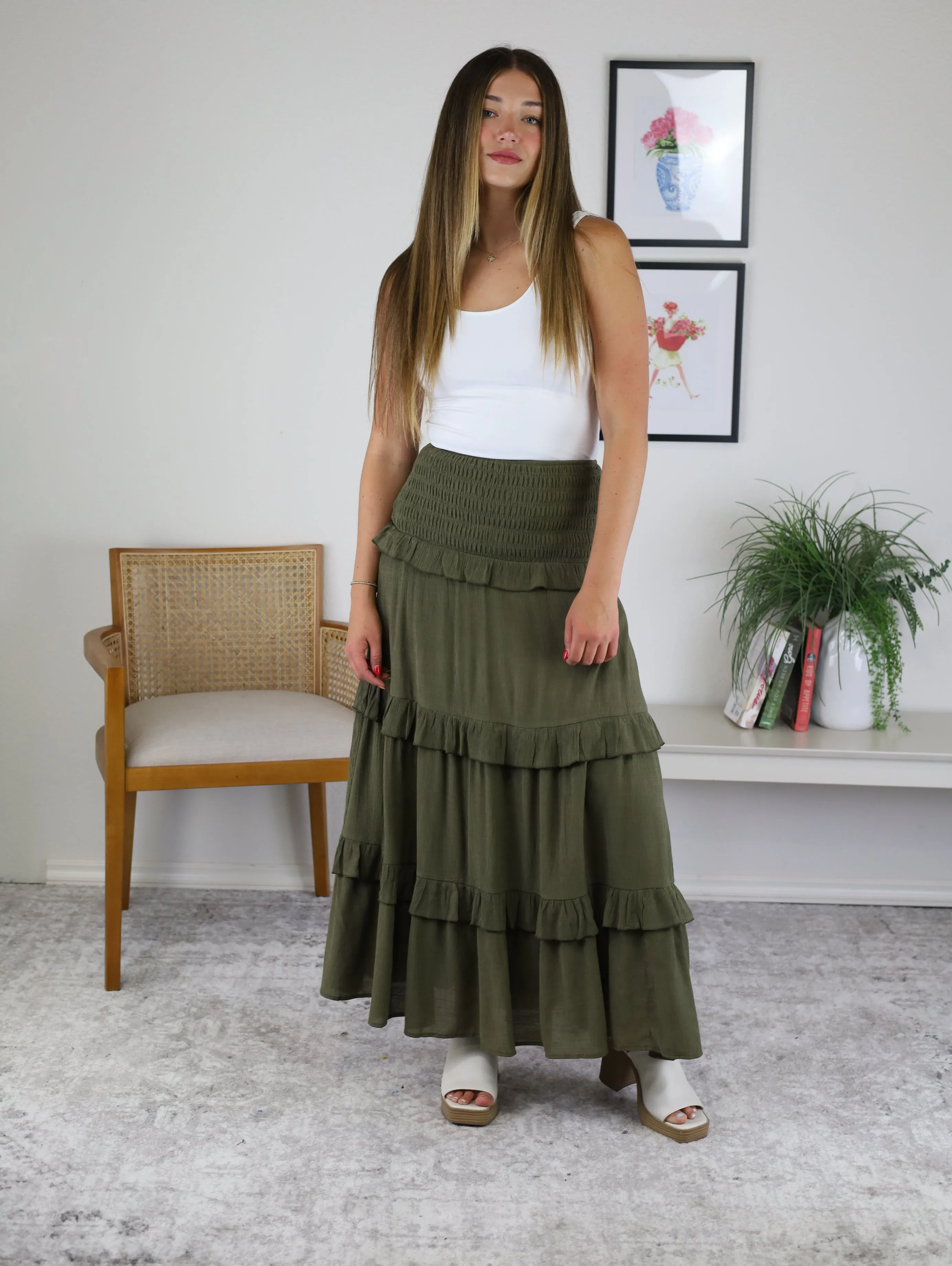 Trudie Ruffle Tier Maxi Skirt or Dress