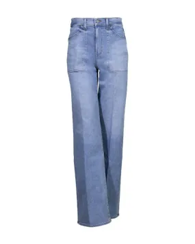 Veronica Beard Crosbie Wide Leg Patch Pocket Jeans