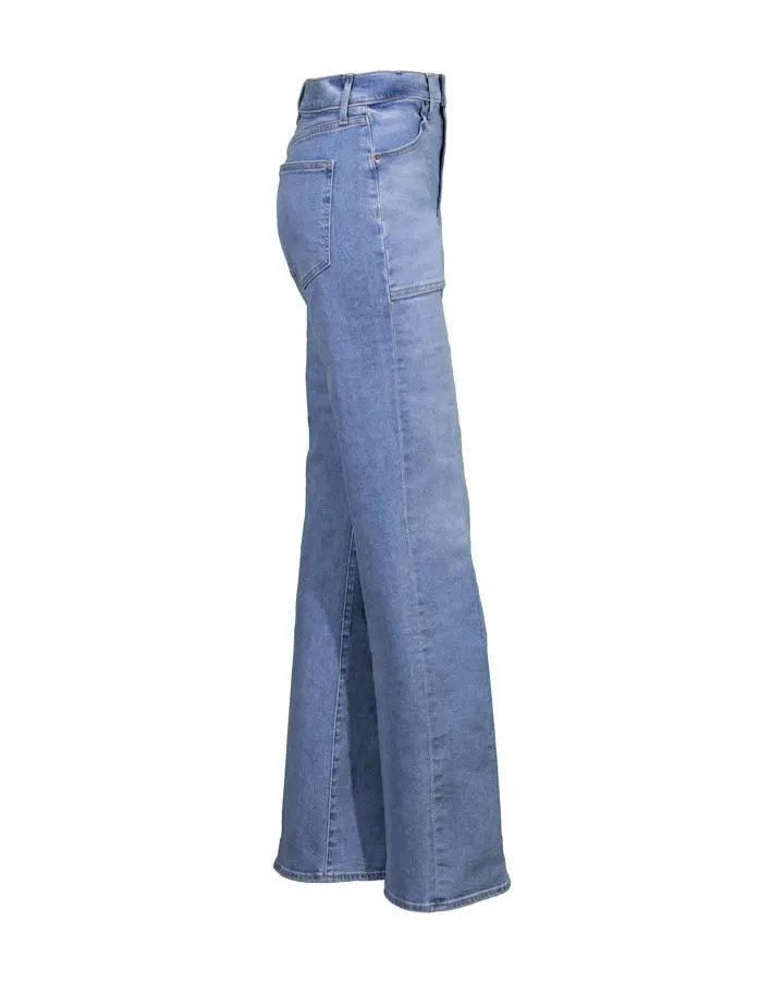 Veronica Beard Crosbie Wide Leg Patch Pocket Jeans