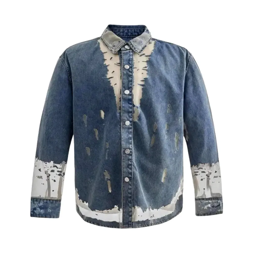 Vintage style men's denim shirt