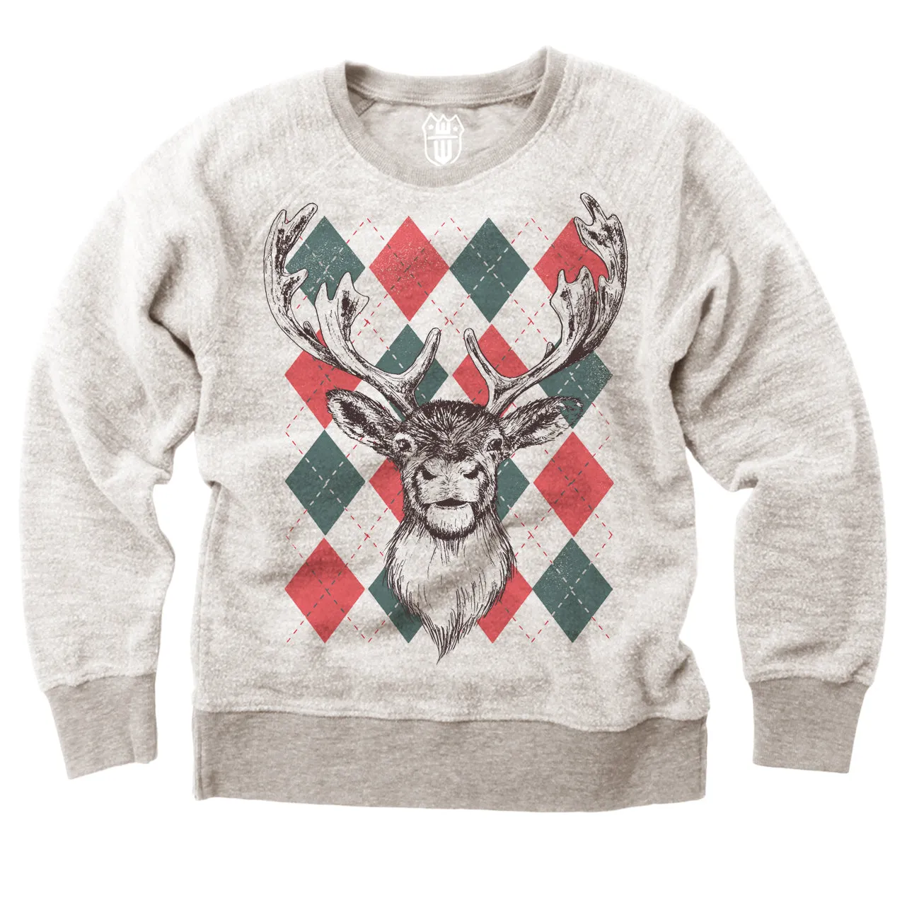 WES Reindeer Reversible Fleece Pullover