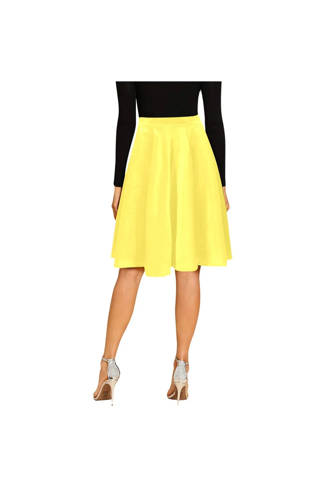 Yellow Skirt Melete Pleated Midi Skirt